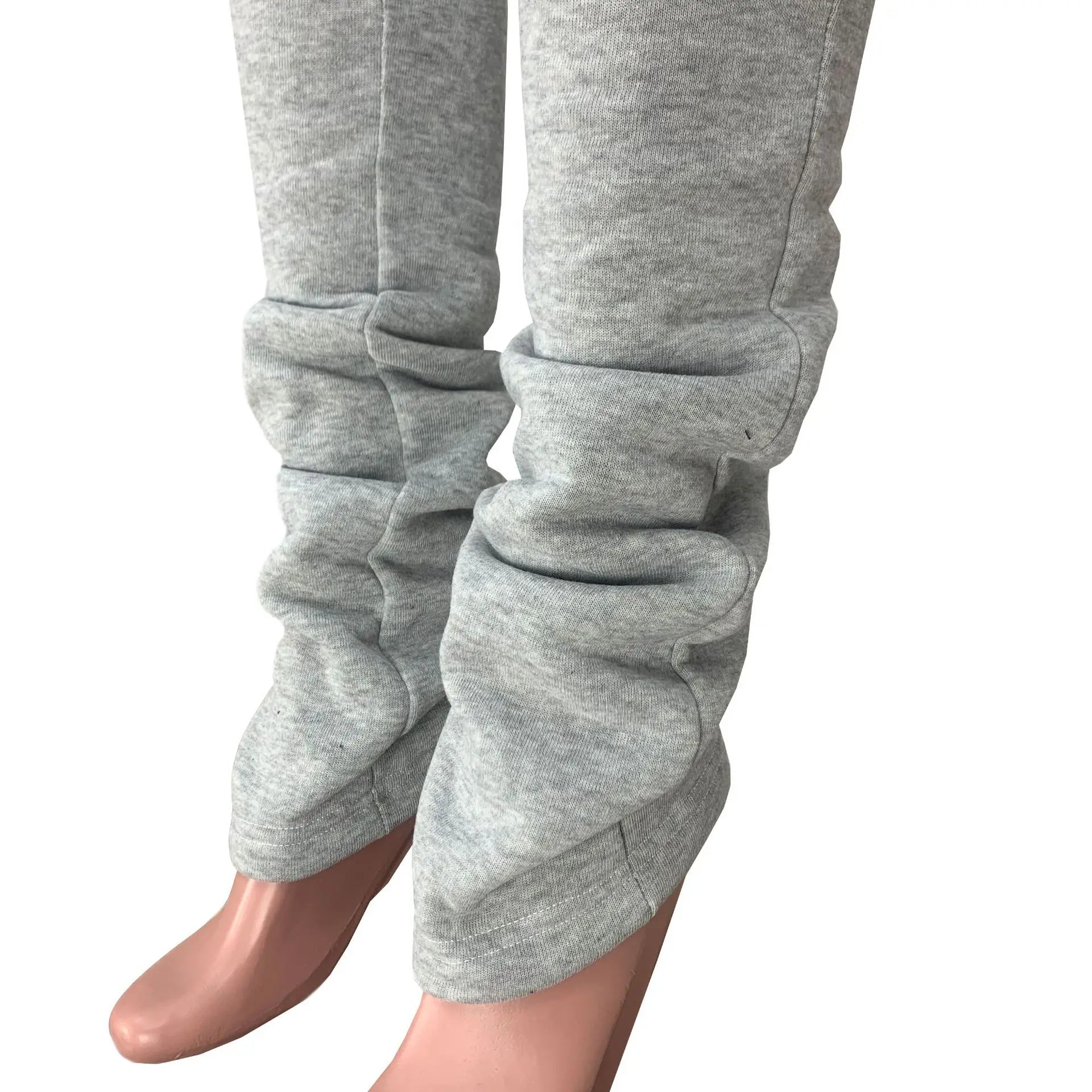 pantsparadises Size Stacked Sweat Pants Fall Winter Womens Mid Waist Thick Stacked Fleece Pants Joggers Long Trousers Sweatpants