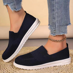 pantsparadises Women's Knitted Mesh Loafers Plus Size 43 Lightweight Soft Sole Casual Shoes Woman Autumn Non-Slip Breathable Flats Shoes