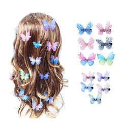 pantsparadises 5PCS New Cute Princess Mesh Double-layer Butterfly Lovely Girls Hairpins Children Headwear Hairgrip Hair Clips Hair Accessories