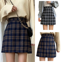 pantsparadises Plaid Women Mini Skirt Summer A-Line Female Pleated Casual High Waist Women Girls Short Streetwear Student Skirts