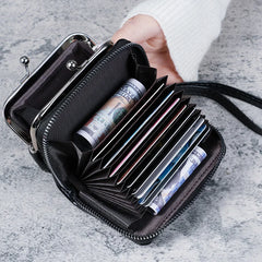 pantsparadises New Wallet Women Fashion Wrist Strap Short Coin Purse Large Capacity Coin Clip Bag Multi-card Card Bag Wallet