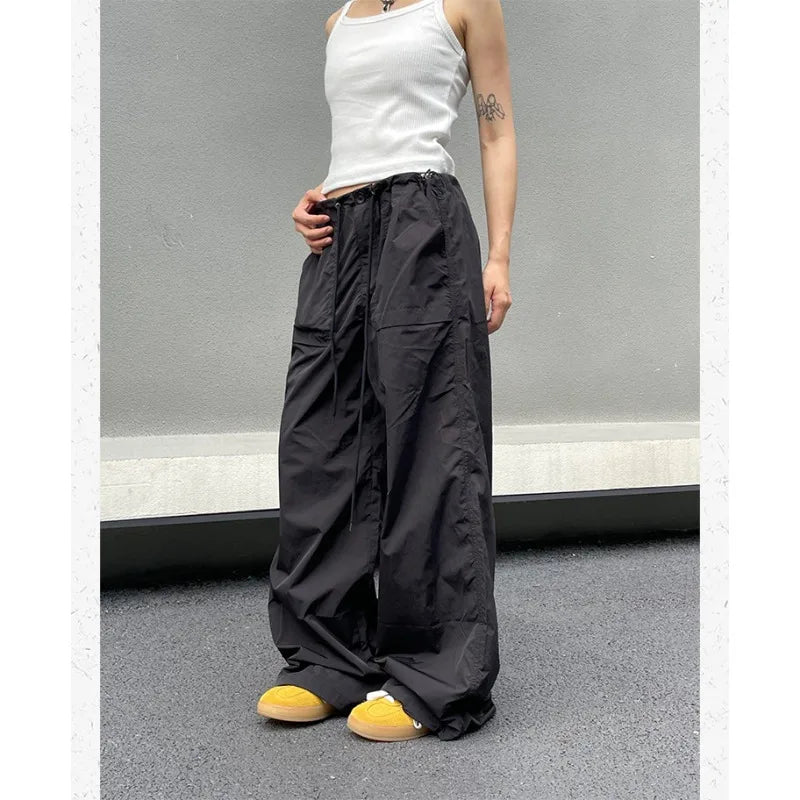 pantsparadises Vintage Harajuku Oversized Pants Women America Retro Baggy Casual New Cargo Trousers Man Y2k Summer Streetwear Loose