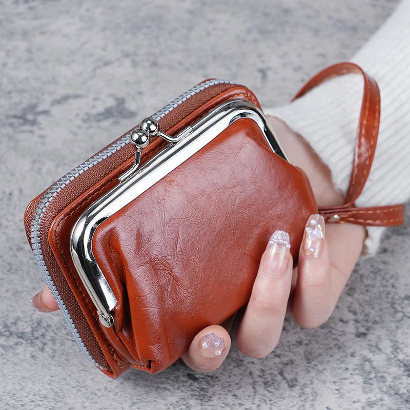 pantsparadises New Wallet Women Fashion Wrist Strap Short Coin Purse Large Capacity Coin Clip Bag Multi-card Card Bag Wallet