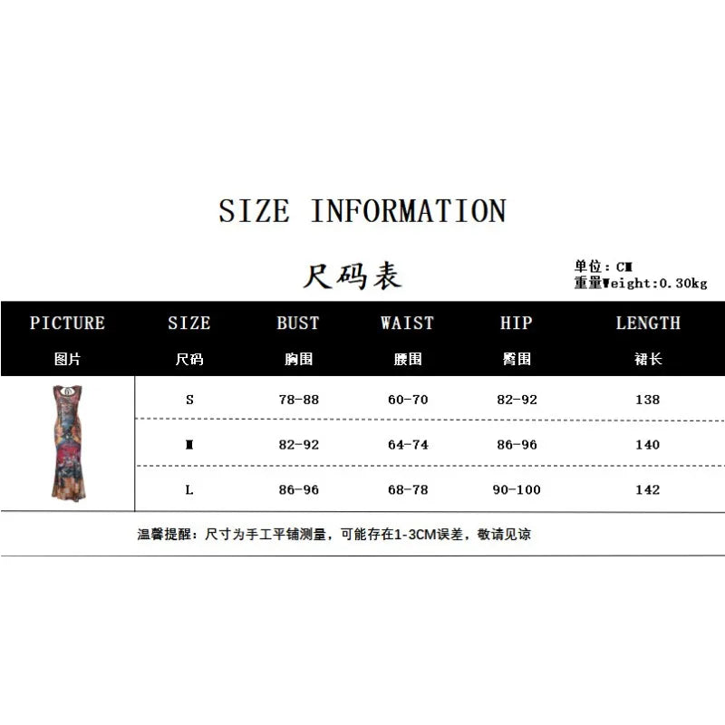 pantsparadises DRESS TO IMPRESS Summer New INS Women's Tie Dyed Printed U-neck Fashion Retro Slim Dress Sexy Spicy Girl Backless Pullover High Waist Dresses