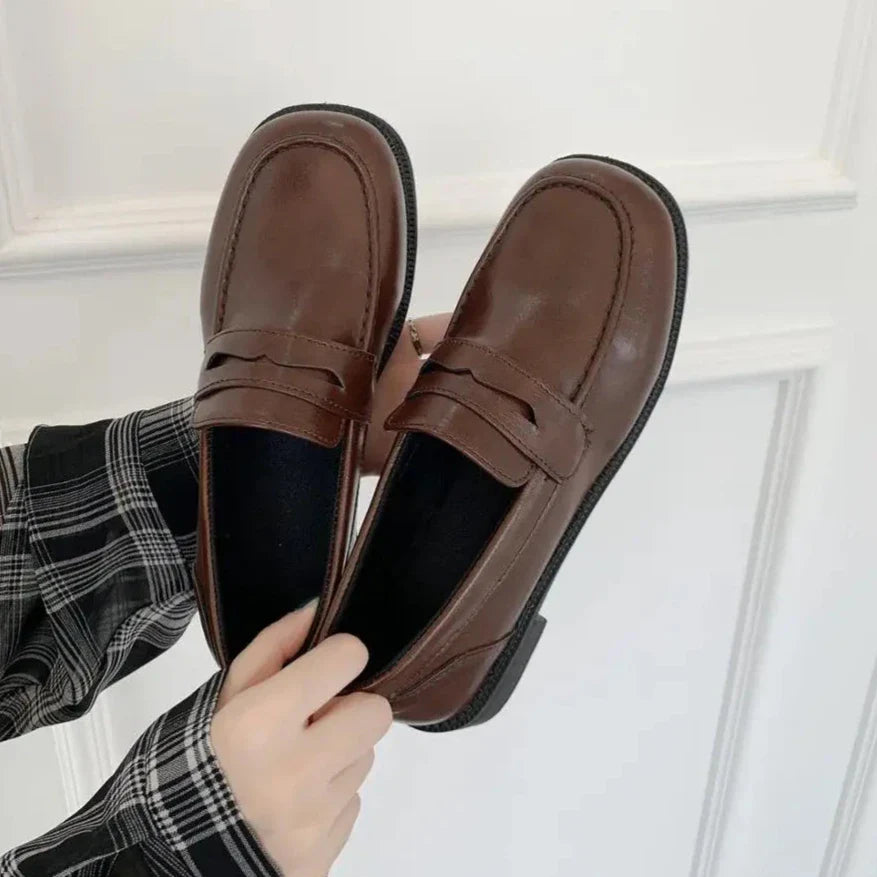 pantsparadises FALL OUTFITS Loafers Women jk Uniform Shoes Uwabaki Japanese JK Round Toe Women Girls School Students mary janes Lolita Brown Cosplay Shoes