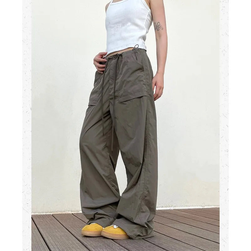 pantsparadises Vintage Harajuku Oversized Pants Women America Retro Baggy Casual New Cargo Trousers Man Y2k Summer Streetwear Loose