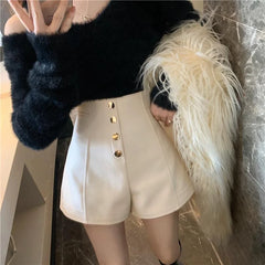 pantsparadises Wide Black Short Pants for Woman To Wear White High Waist Women's Shorts Summer Cheap Hot Streetwear Aesthetic Normal XL Nylon