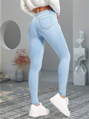 pantsparadises 2024 Women Stretch Skinny Jeans Lady Slim Fit Pencil Jeans Girls Leggings Straight Leg Pants Light Blue Gray Black Sexy Trousers