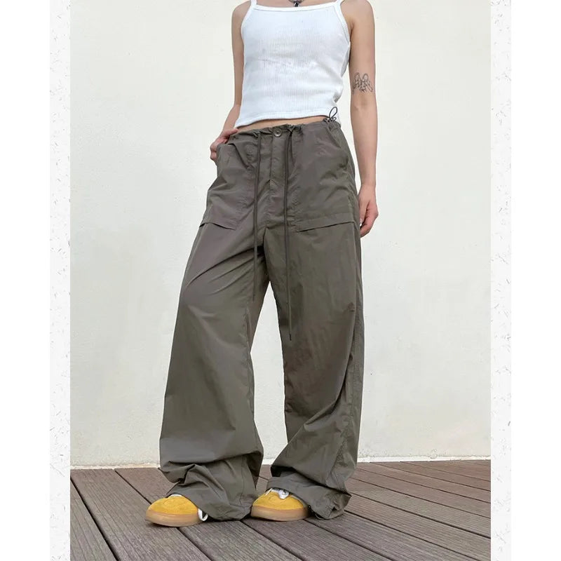 pantsparadises Vintage Harajuku Oversized Pants Women America Retro Baggy Casual New Cargo Trousers Man Y2k Summer Streetwear Loose