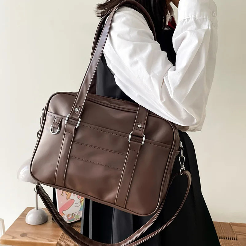 pantsparadises trashy outfits Japanese Style JK Bag Women High School Student Uniform Bag PU Leather Shoulder Bag Women Simple Handbags Crossbody Bags Itabag