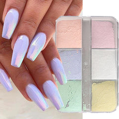 pantsparadises Moonlight Mirror Nails Powder Metallic Chrome Effect Pigments Gel Polish Laser Dust Glitter Aurora Shiny Pearl Nail Manicure Dec