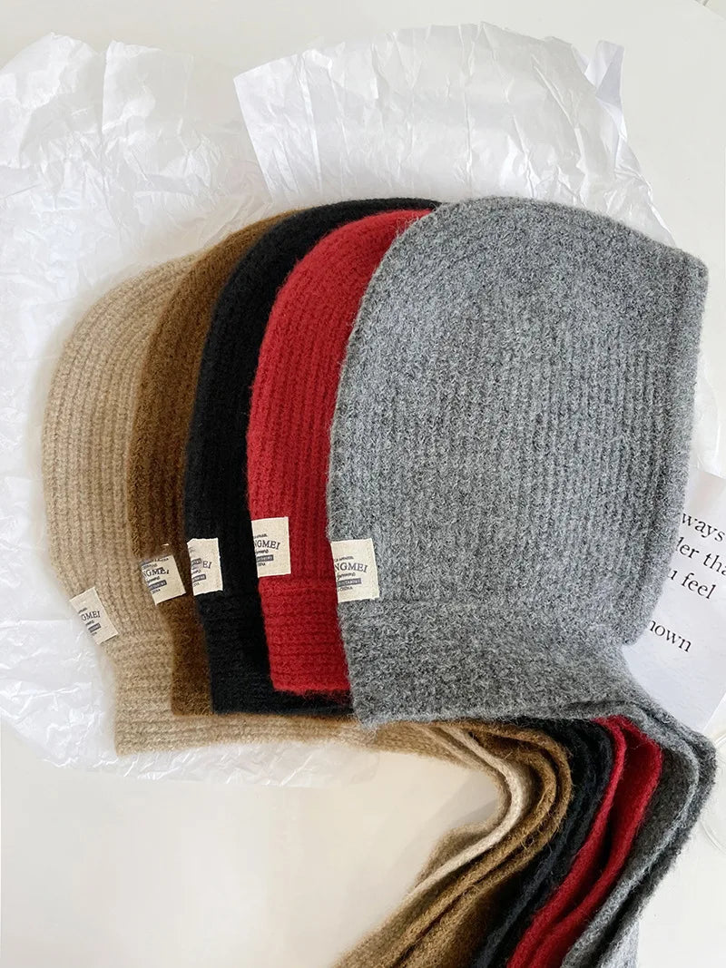 pantsparadises Knitted Beanies Cap For Men&Women Winter Warm Unisex Hooded Hat Neck Collar Scarf Cap Ski Beanie Cold Hats Balaclava Caps Bonnet