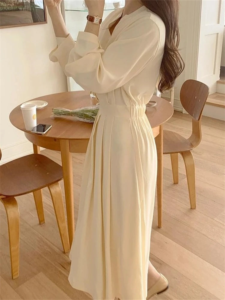 pantsparadises Summer Women'S Dress Shirt Dress Long Spring Evening Female Vintage Maxi Party Beach Women Dresses Casual Elegant Prom pure