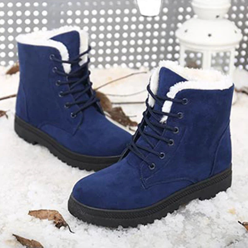 pantsparadises Women Boots Snow Plush Women Shoes Platform Boots For Women Fashion Keep Warm Women's Boots Flat New Botas Mujer Winter Shoes