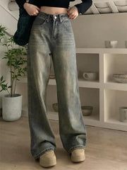 pantsparadises - Washed Distressed High Rise Boyfriend Jeans pantsparadises