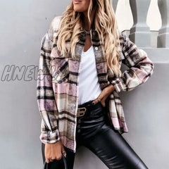 Autumn Jackets Coats Women Winter Plaid Jacket Long Checkered Woman Overshirt Female Shirt Coat For