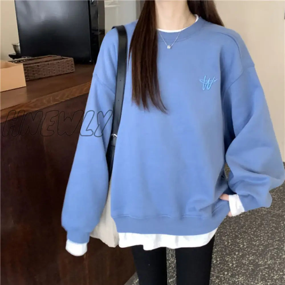 Autumn Winter Girl Korean Version Oversized Hoodies Street Style Letter Embroidery Sweatshirt