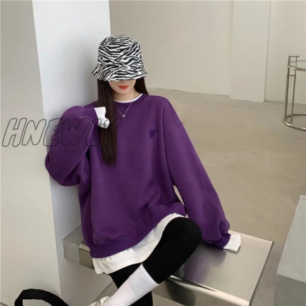 Autumn Winter Girl Korean Version Oversized Hoodies Street Style Letter Embroidery Sweatshirt