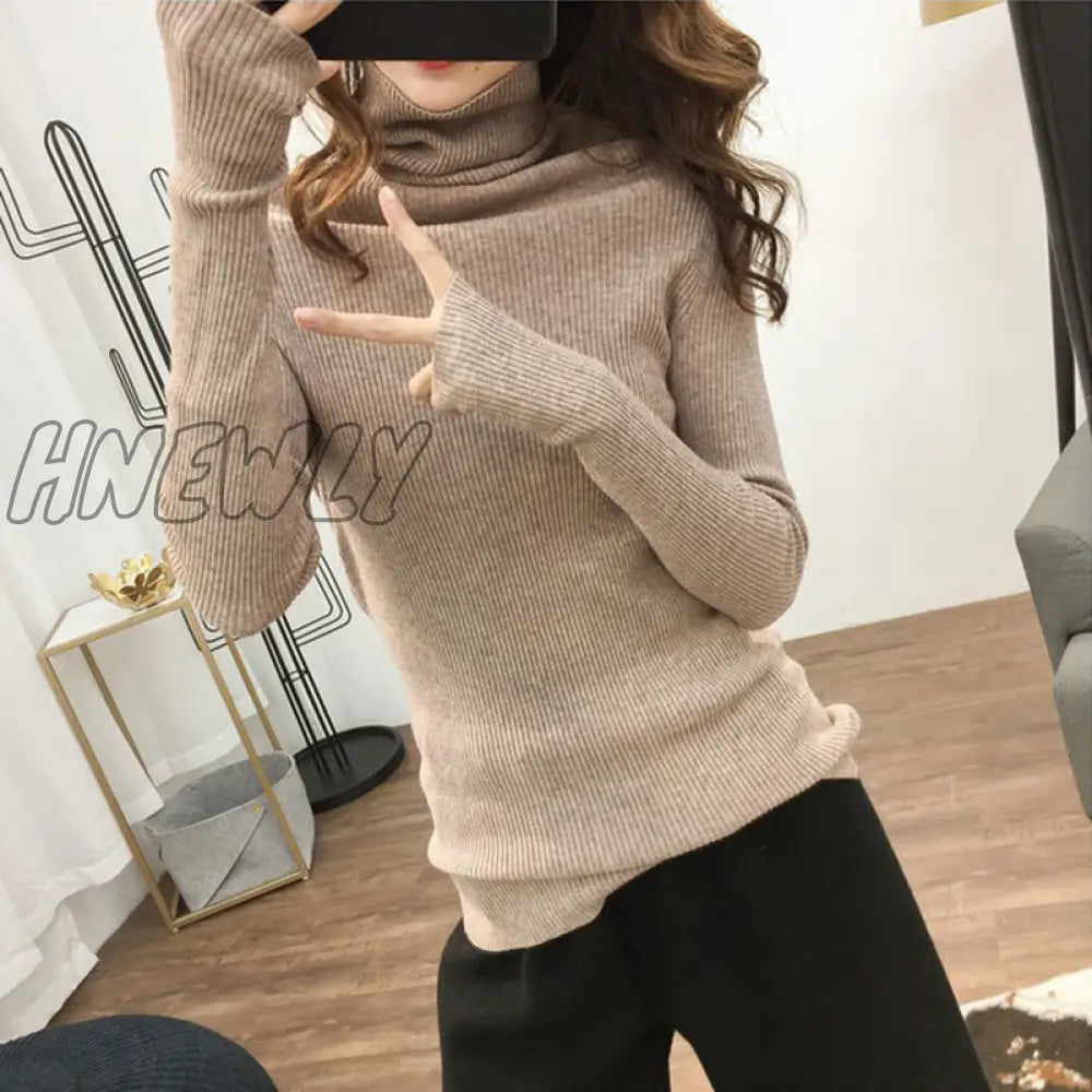 Bag Core Yarn High - Necked Sweater Women’s Long - Sleeved Autumn And Winter New Piles Of Heaped