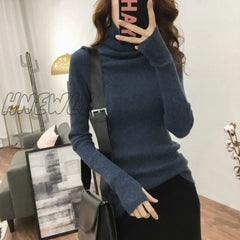 Bag Core Yarn High - Necked Sweater Women’s Long - Sleeved Autumn And Winter New Piles Of Heaped