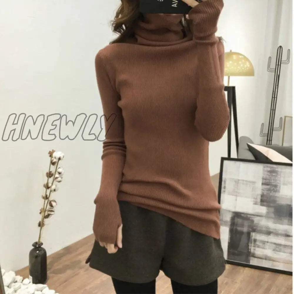 Bag Core Yarn High - Necked Sweater Women’s Long - Sleeved Autumn And Winter New Piles Of Heaped