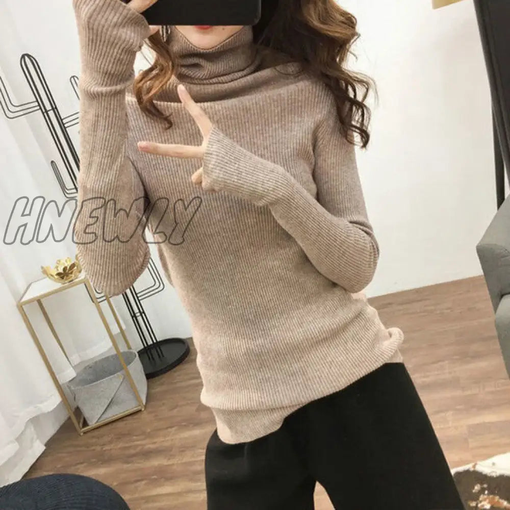 Bag Core Yarn High - Necked Sweater Women’s Long - Sleeved Autumn And Winter New Piles Of Heaped