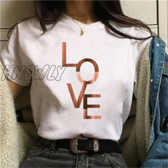 Beautiful Geometry Printed T Shirt Women 90S Graphic T - Shirt Harajuku Tops Tee Cute Short Sleeve