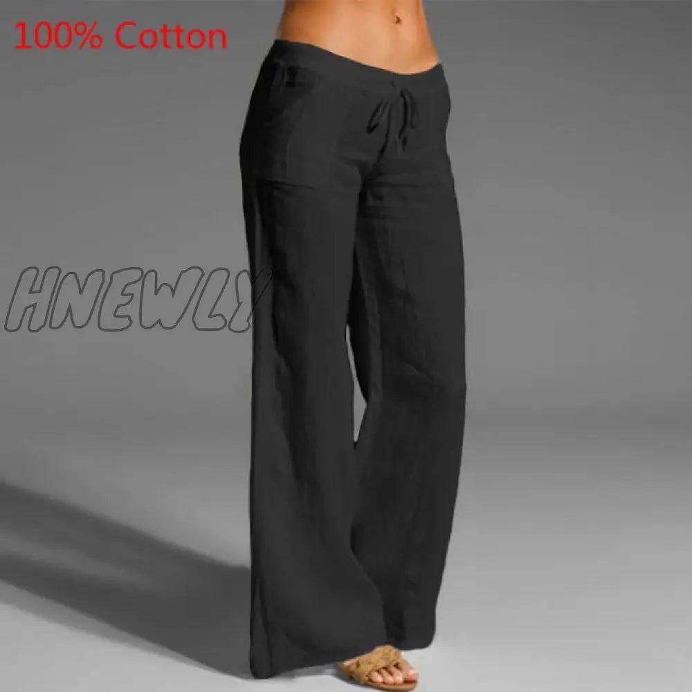 Celmia Oversized Women Vintage Wide Leg Pants Autumn Linen Palazzo Fashion Long Trouser Casual