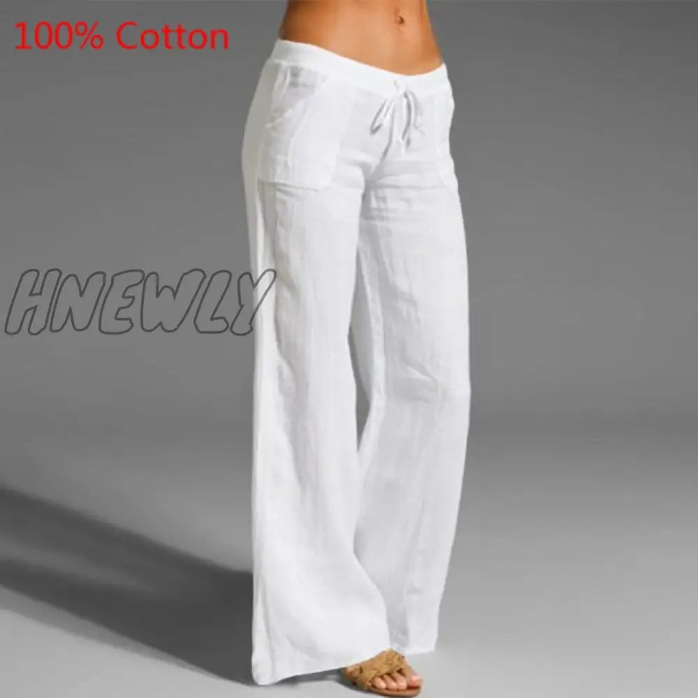 Celmia Oversized Women Vintage Wide Leg Pants Autumn Linen Palazzo Fashion Long Trouser Casual