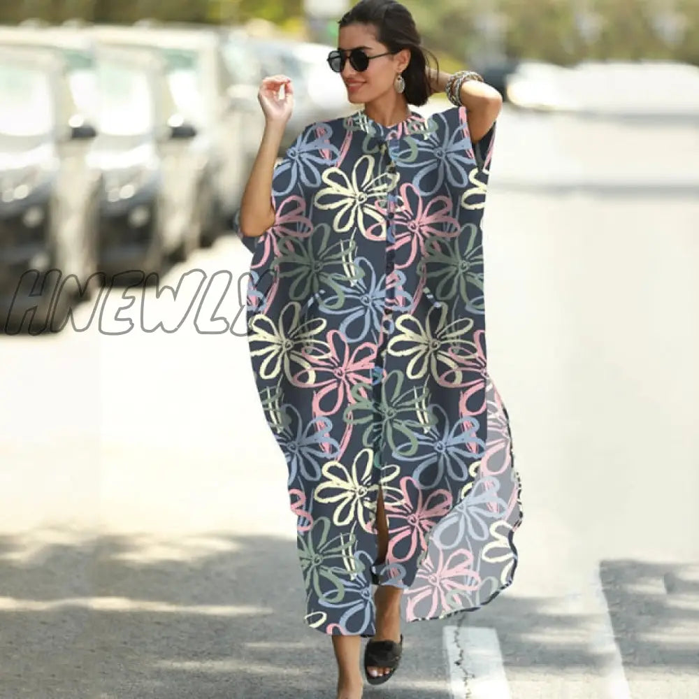 Cover - Ups Kaftan Beach Print Snakeskin Swimsuit Cover Up Kimono Plage Robe Femme Long Dress