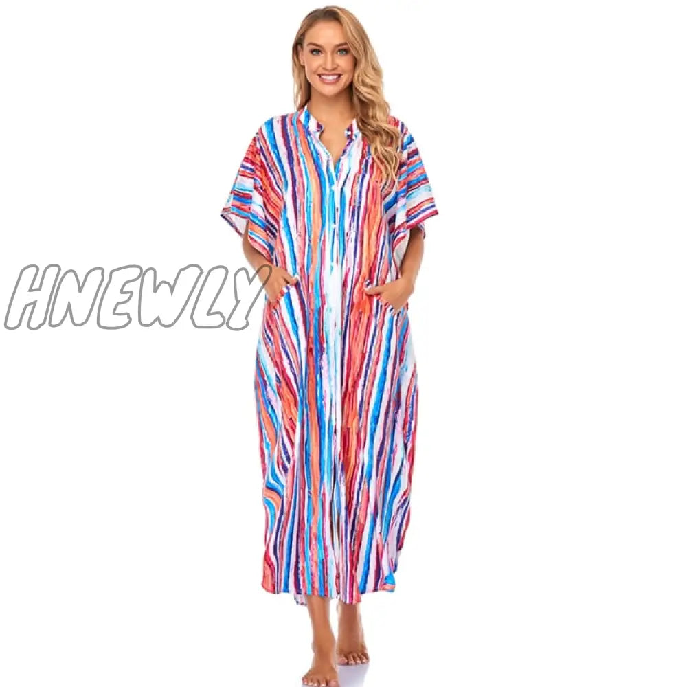 Cover - Ups Kaftan Beach Print Snakeskin Swimsuit Cover Up Kimono Plage Robe Femme Long Dress