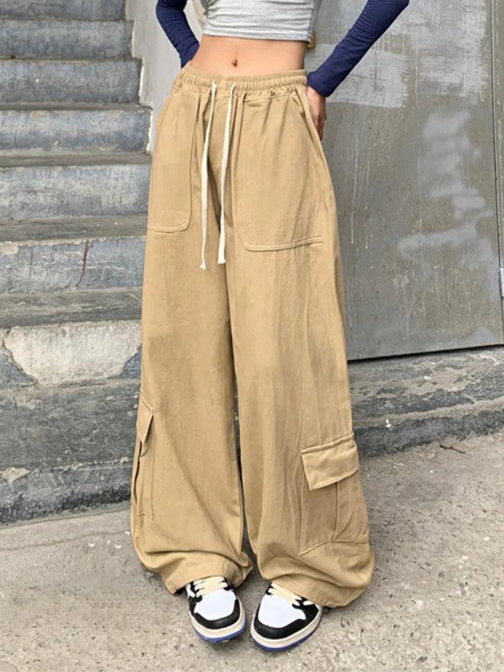 pantsparadises - Drawstring Street Baggy Cargo Pants ddbos-shop