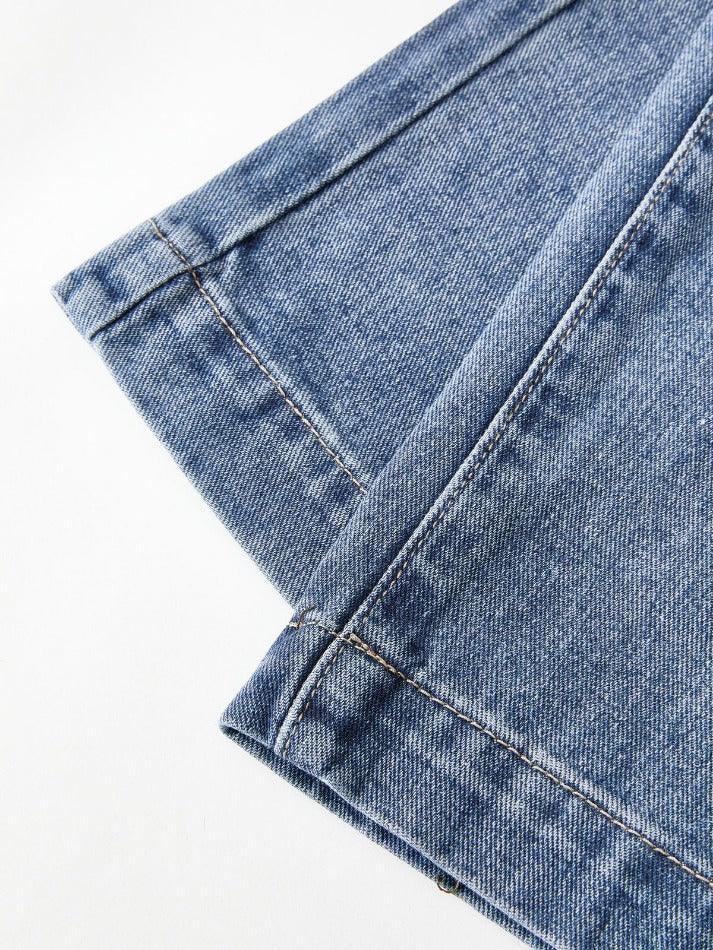 pantsparadises - Pocket Design Blue Wash Boyfriend Jeans pantsparadises