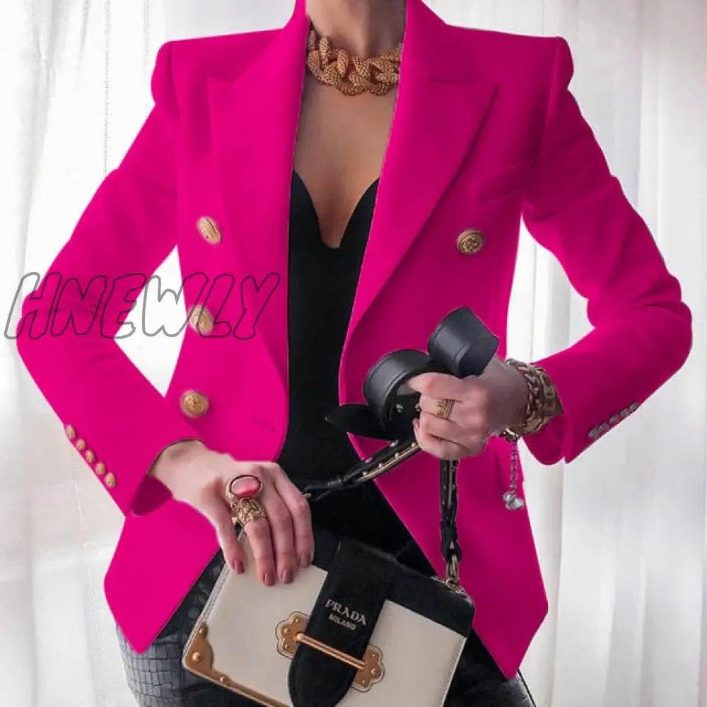 Fashion Business Uniform Formal Wear Women’s Suit Double - Breasted Jacket Commuter White Female