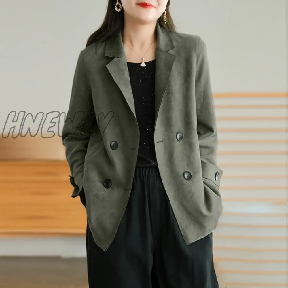 Fashion Cotton Blazers Women’s Autumn Coats Casual Long Sleeve Outwears Female Single Button