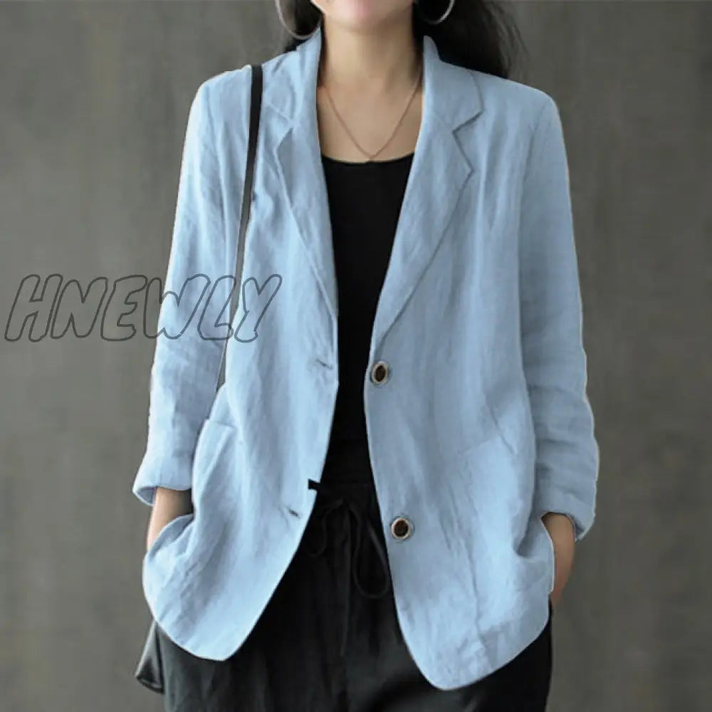 Fashion Cotton Blazers Women’s Autumn Coats Casual Long Sleeve Outwears Female Single Button