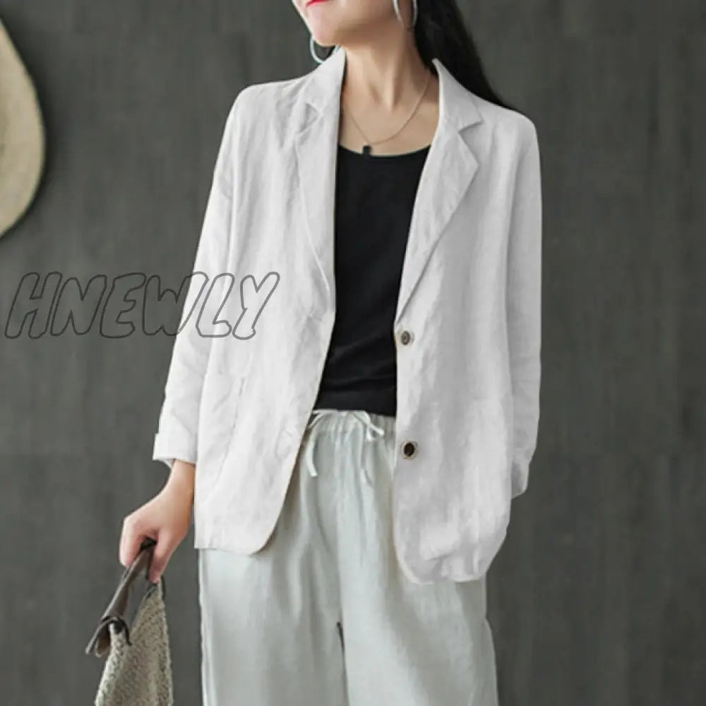 Fashion Cotton Blazers Women’s Autumn Coats Casual Long Sleeve Outwears Female Single Button