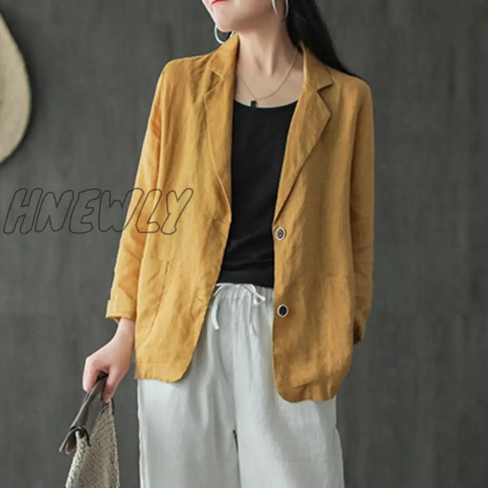 Fashion Cotton Blazers Women’s Autumn Coats Casual Long Sleeve Outwears Female Single Button