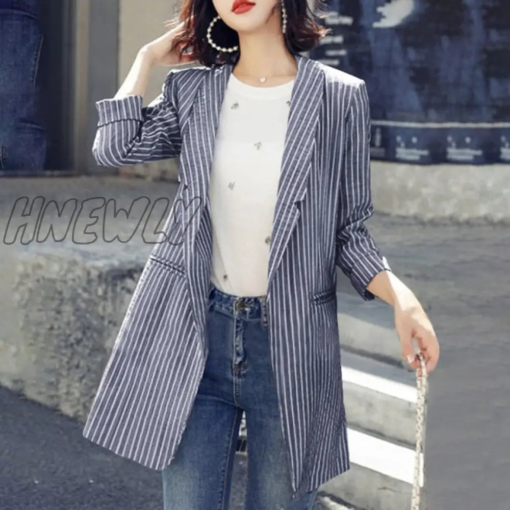 Fashion Cotton Blazers Women’s Autumn Coats Casual Long Sleeve Outwears Female Single Button