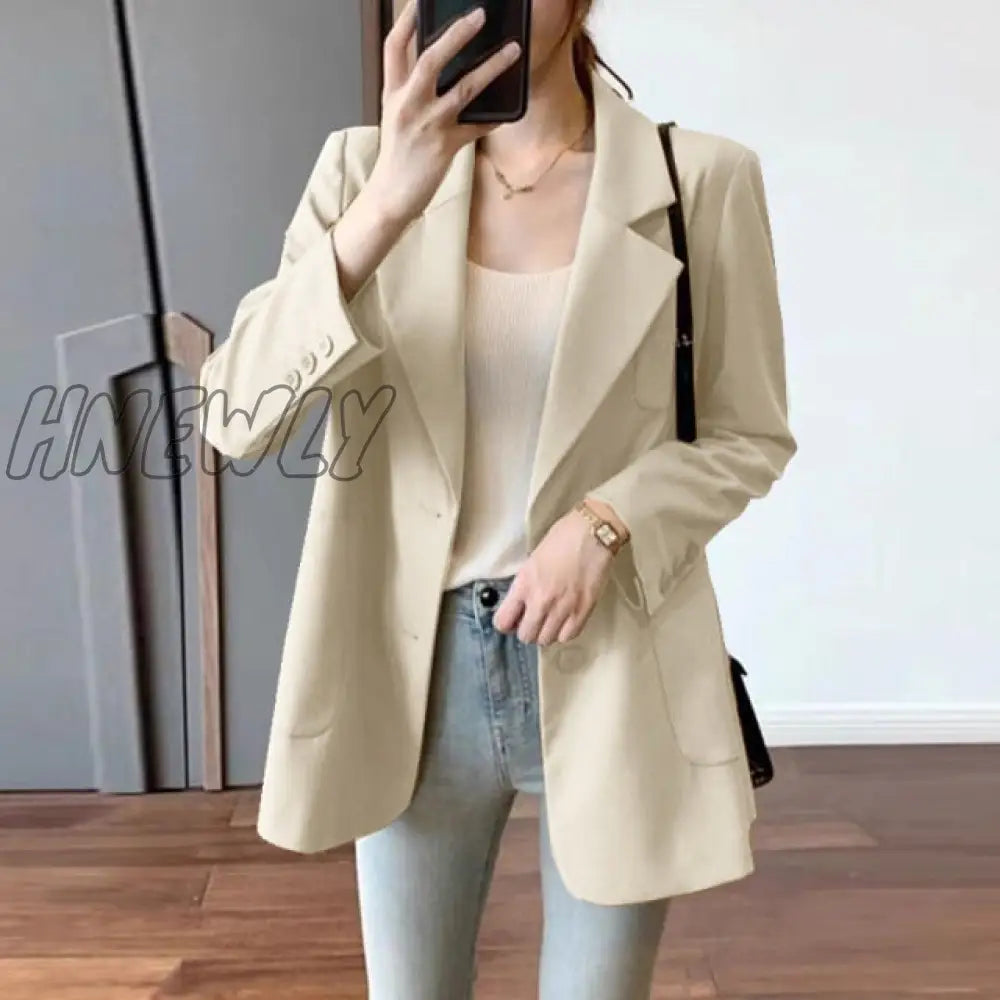 Fashion Cotton Blazers Women’s Autumn Coats Casual Long Sleeve Outwears Female Single Button