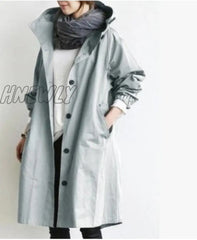 Fashion Womens Trench Coats Hooded Long Spring Autumn Windproof Lady Female Casual Clothes 8 Color