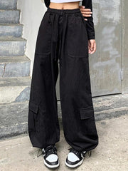 pantsparadises - Drawstring Street Baggy Cargo Pants ddbos-shop