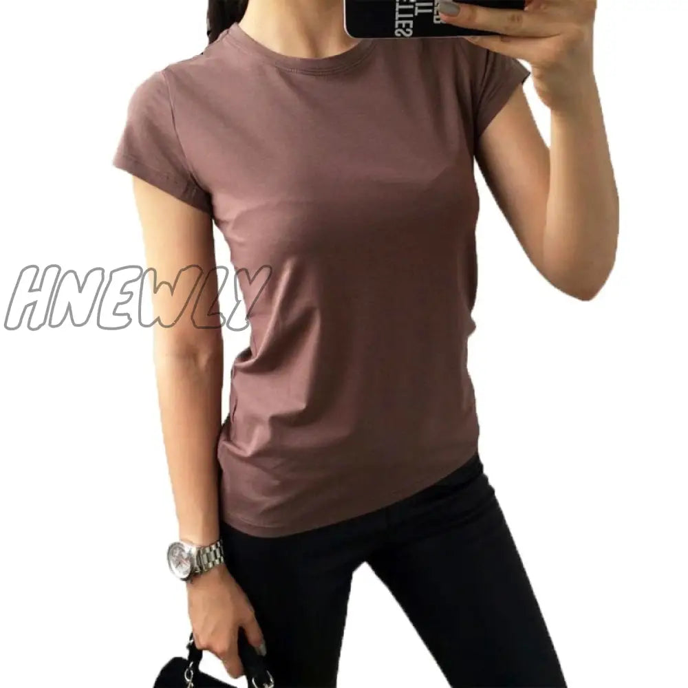 High Quality 11 Color S - 3Xl Plain T Shirt Women Cotton Elastic Basic T - Shirts Female Casual