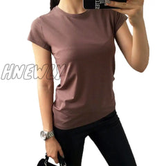 High Quality 11 Color S - 3Xl Plain T Shirt Women Cotton Elastic Basic T - Shirts Female Casual