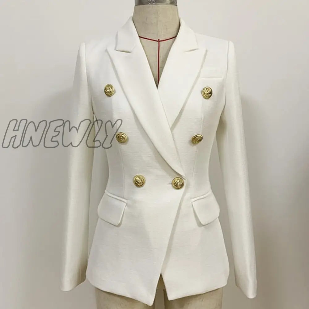 High Quality New Fashion Baroque Designer Blazer Jacket Women’s Silver Lion Buttons Double