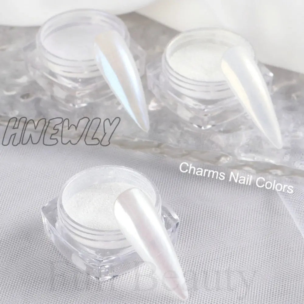 Mirror Nail Powder Pigment Pearl White Rubbing On Art Glitter Dust Chrome Aurora Blue Manicure