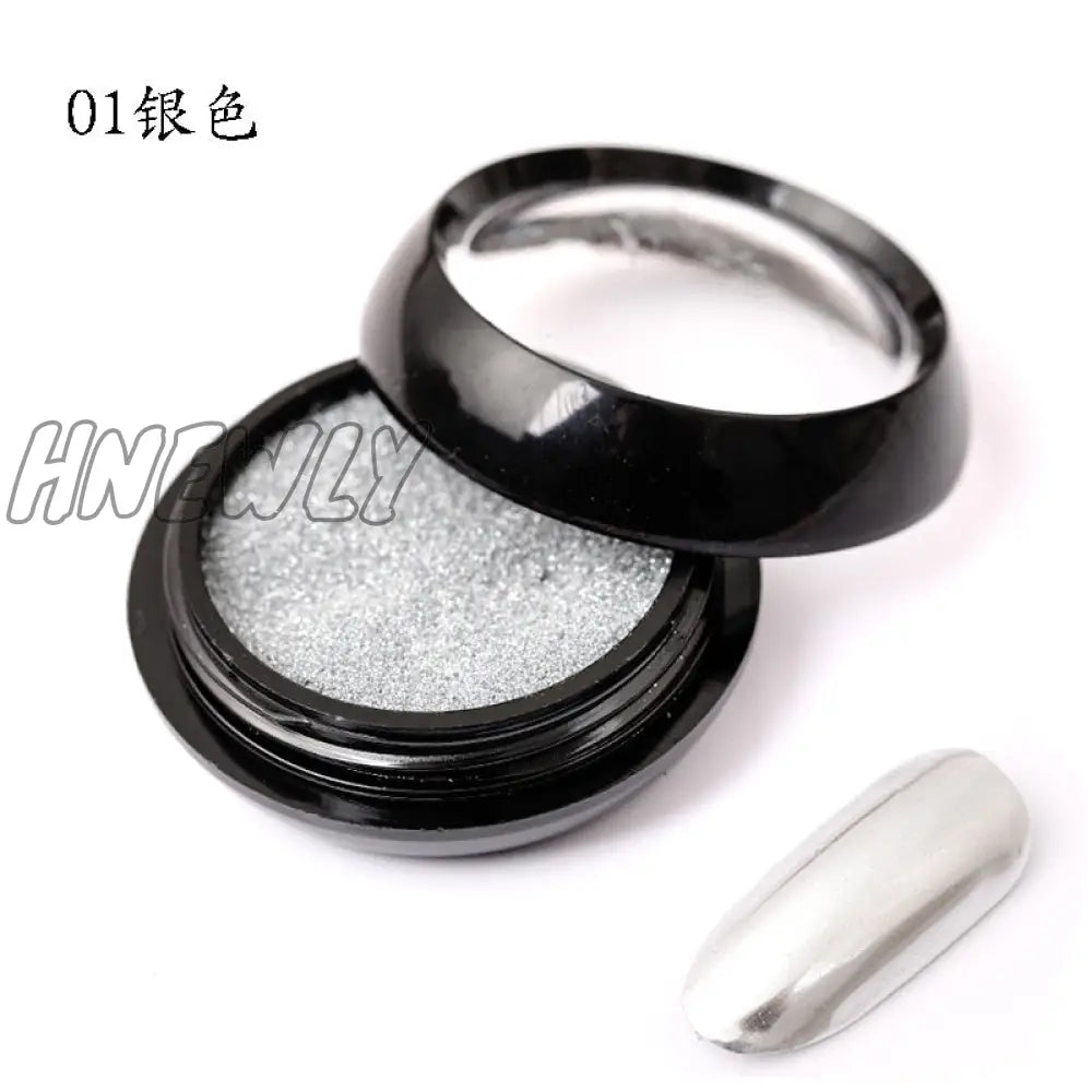 Mirror Nail Powder Pigment Pearl White Rubbing On Art Glitter Dust Chrome Aurora Blue Manicure