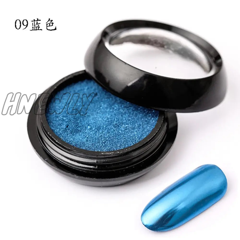 Mirror Nail Powder Pigment Pearl White Rubbing On Art Glitter Dust Chrome Aurora Blue Manicure