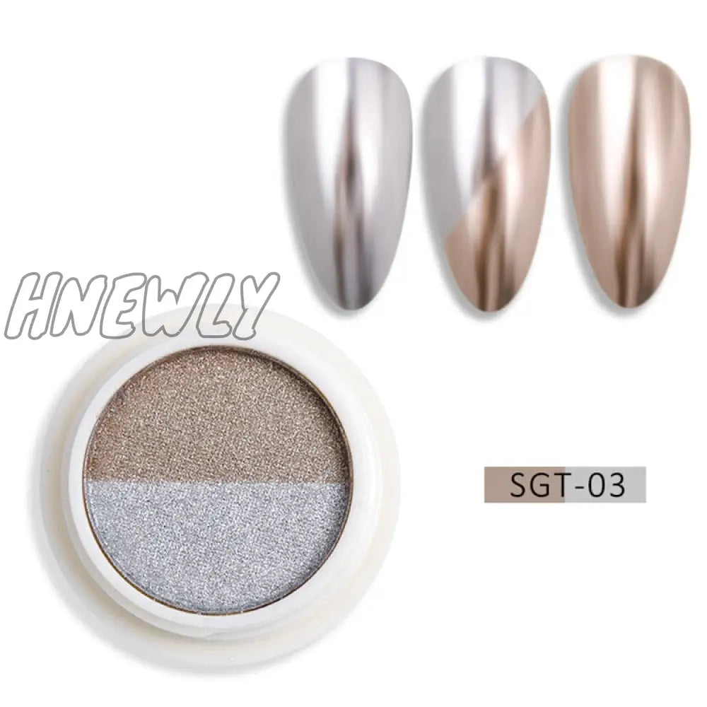 Mirror Nail Powder Pigment Pearl White Rubbing On Art Glitter Dust Chrome Aurora Blue Manicure