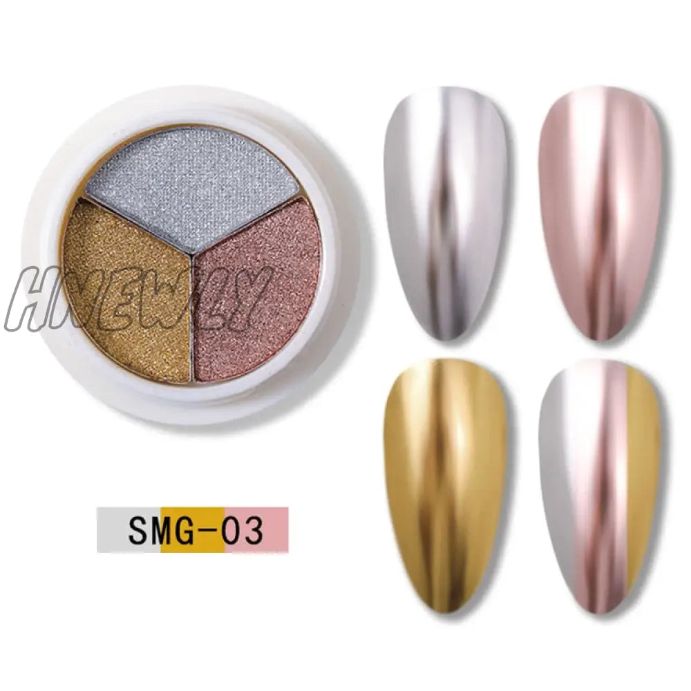 Mirror Nail Powder Pigment Pearl White Rubbing On Art Glitter Dust Chrome Aurora Blue Manicure